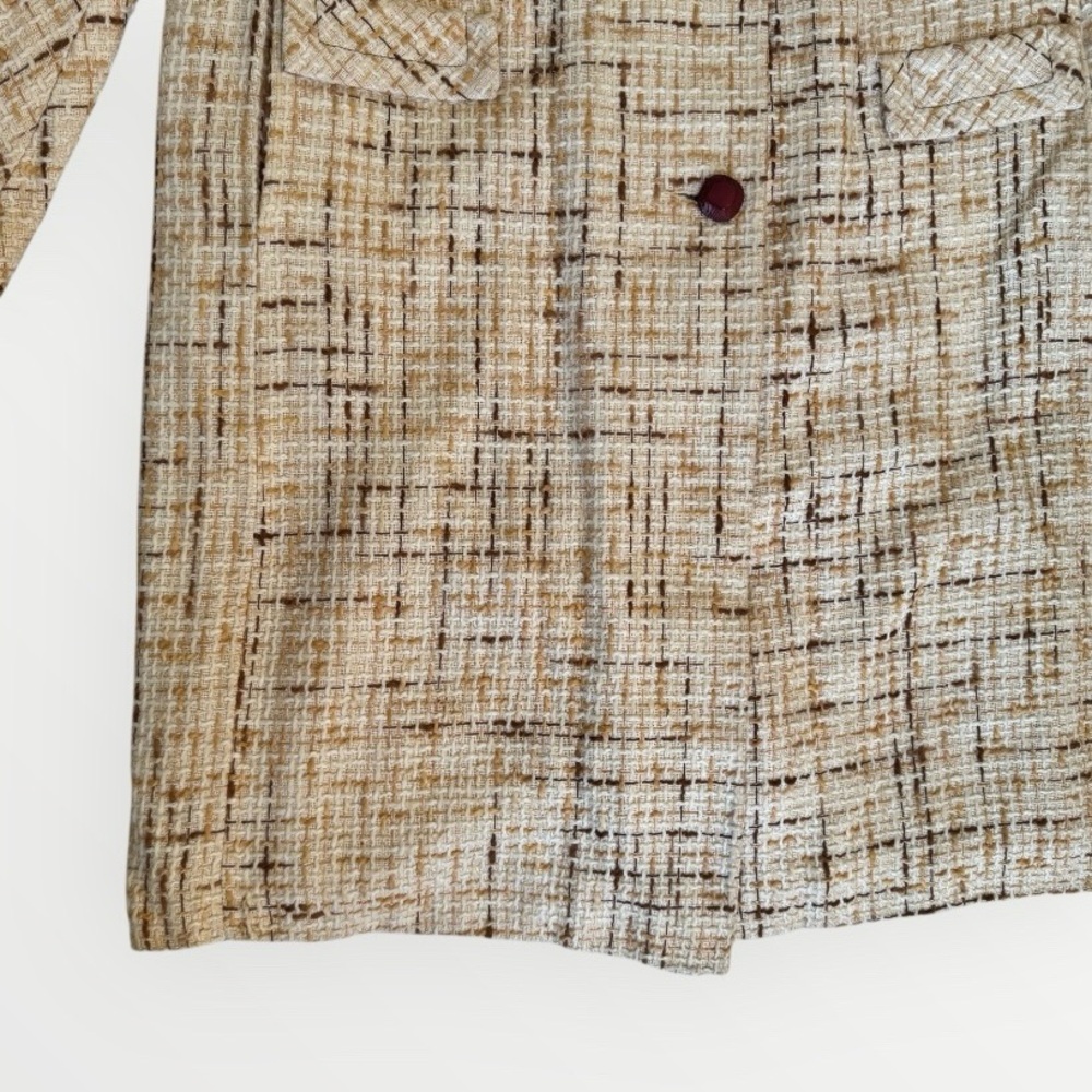 Vintage trench coat, minimalist neutral cream and brown - Picture 3 of 7